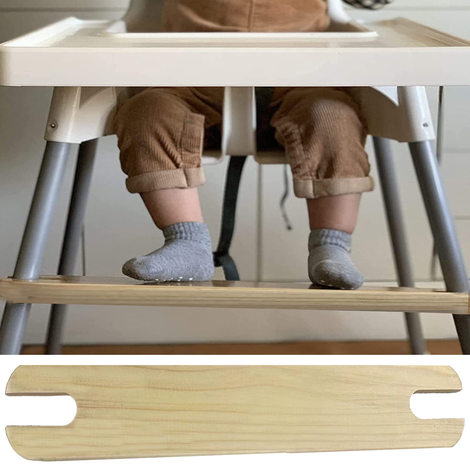 Poggiapiedi Per Seggiolone IKEA Antilop - In Bambù Regolabile Con Anelli In Gomma Antiscivolo - Foto 7