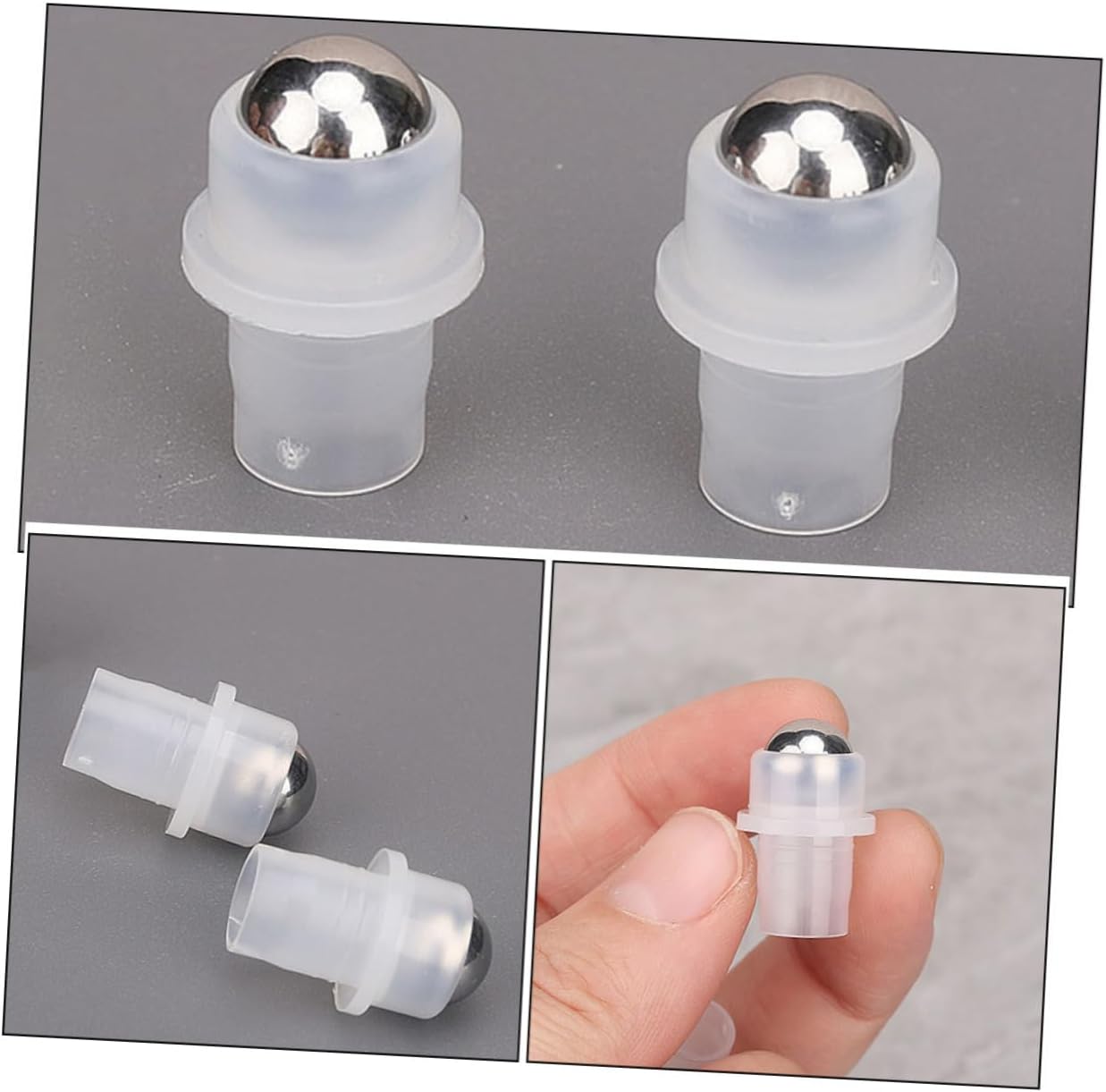 30pcs Metal Roller Balls Tooth Lip Oil Perfume Essential Oil Bottle Roller Inserts Pe Plastic Travel Daily Use