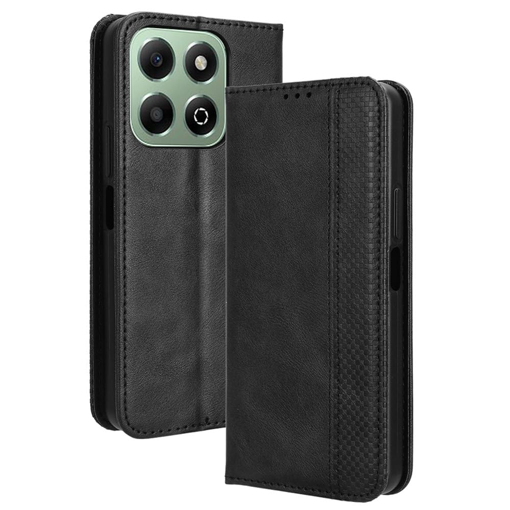 Knoowcase Custodia Portafoglio Per Honor X6B - Antiurto Con Anello E Slot Carte, Pelle PU, Supporto Magnetico, Protezione 360° (Nero)