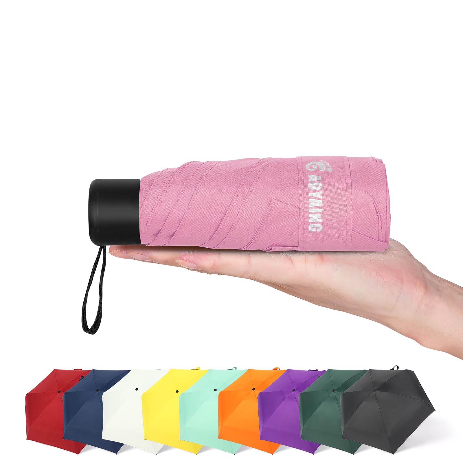 GAOYAINGCompact Travel Umbrella with Case Sun&Rain Lightweight Small and Compact Suit for Pocket