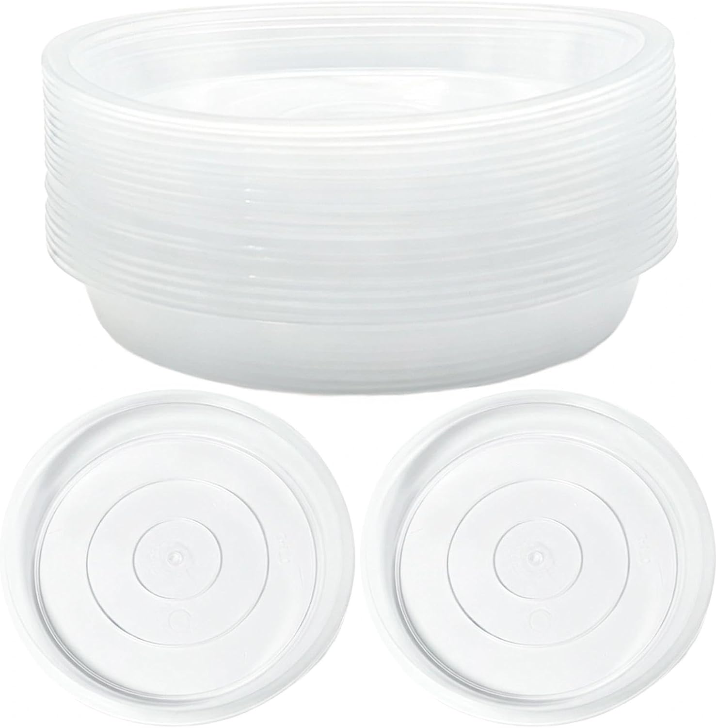 Delphinus 20 Pack Clear Plant Drip Trays, 6 Inch Round