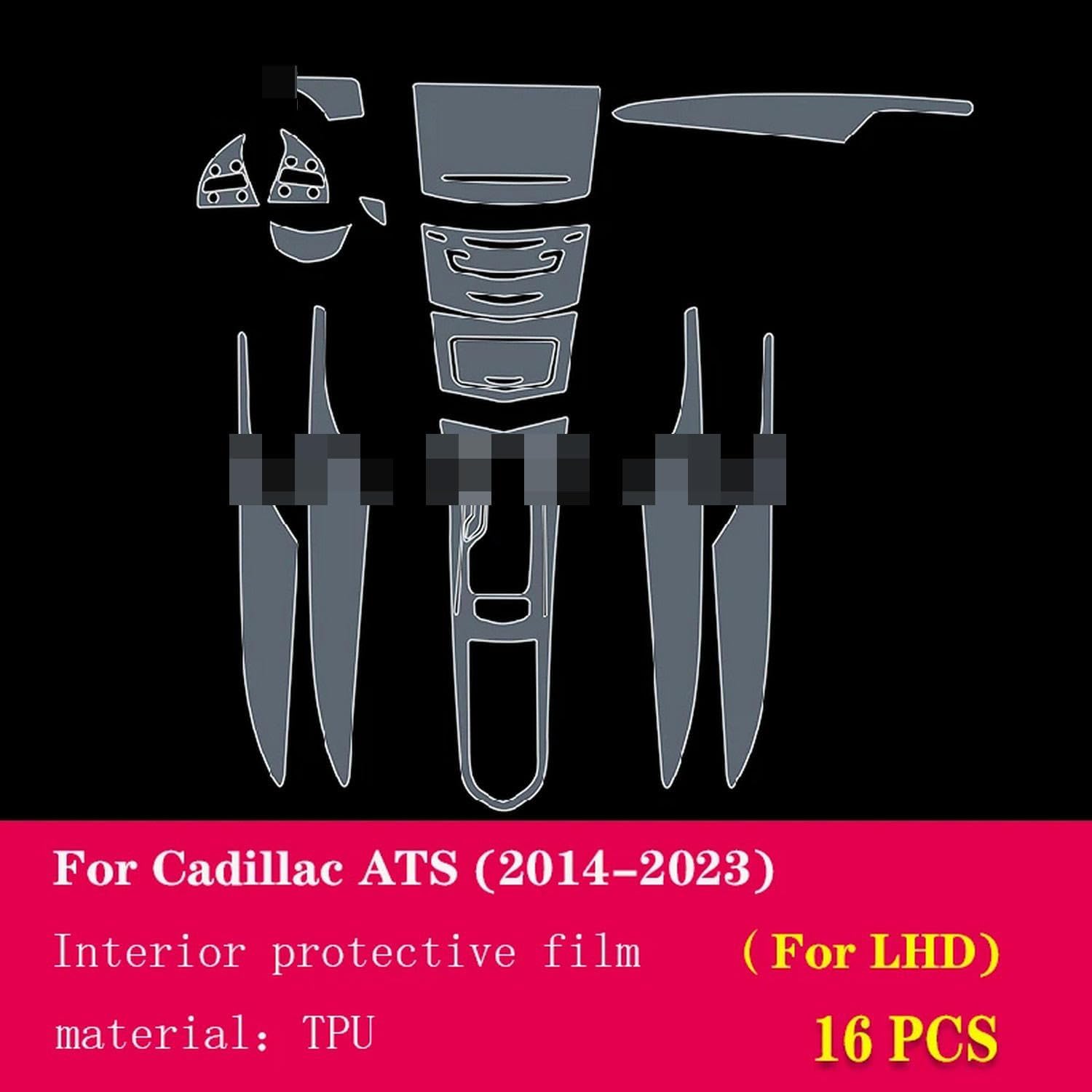 LAVIYE Car Anti Scratch Protection Film Clear Car Transparent TPU self-Adhesive Protective Film Console Screen Film，for Cadillac ATS 2014-2023