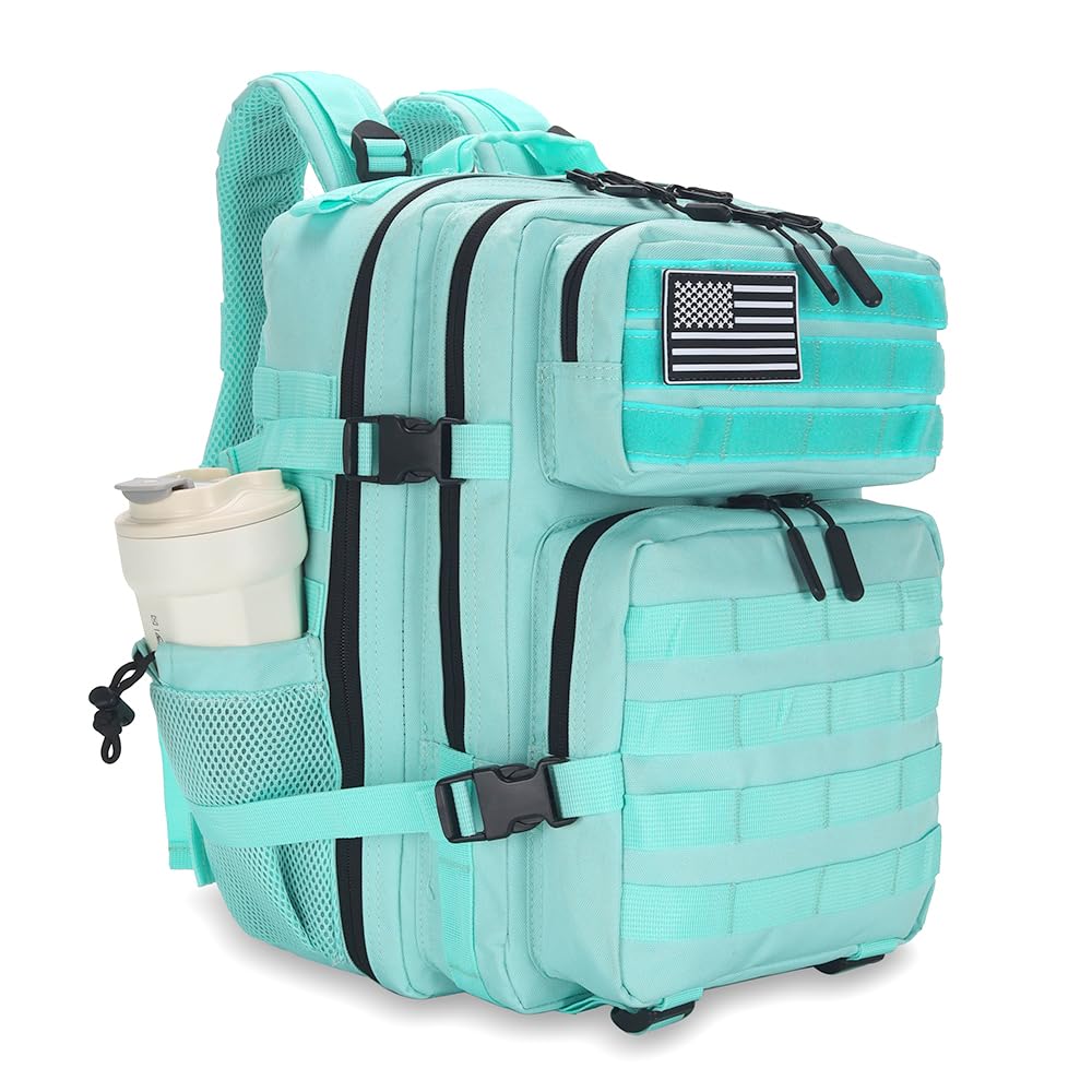 Lovelinks21 45L Tactical Assault Backpack 3 day assault pack with Molle Waterproof backpack Rucksack for Tactical Backpacks (Mint Green)
