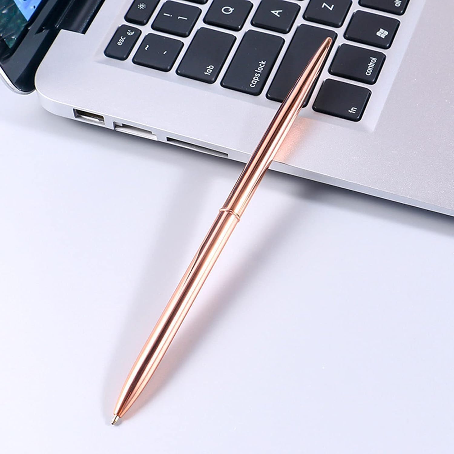 SquarezhenBo Gold Pen Round Pen Holder Signing Set Metal Attached To Desk Base Stands For Wedding Office Pens Ballpoint Pens Set Metal Ballpoint Pen Attached Base Stand Desk - Image 4