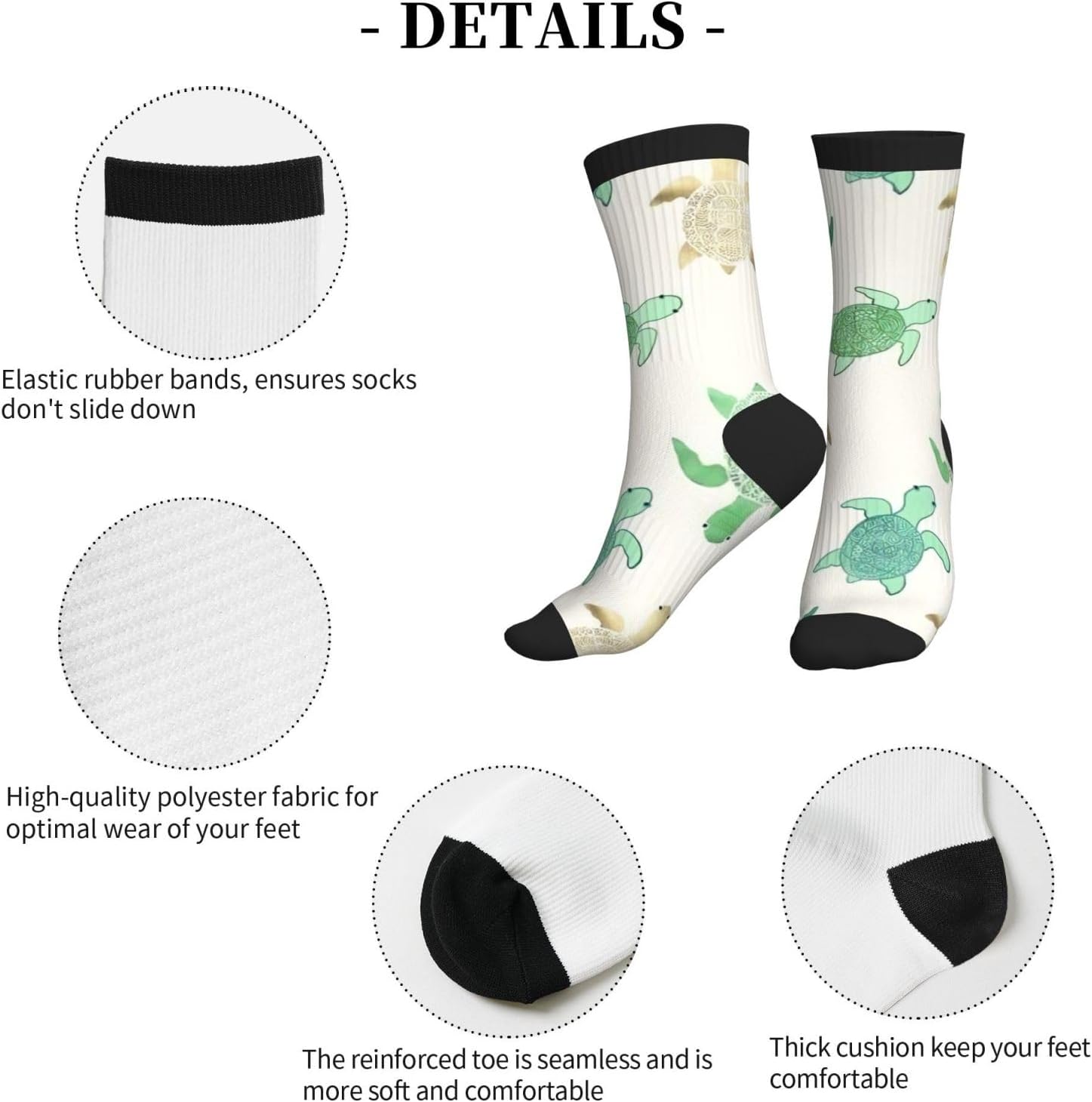 Turtle write Print Adult Mid-Calf Socks Casual Athletic for men and women breathable comfortable socks