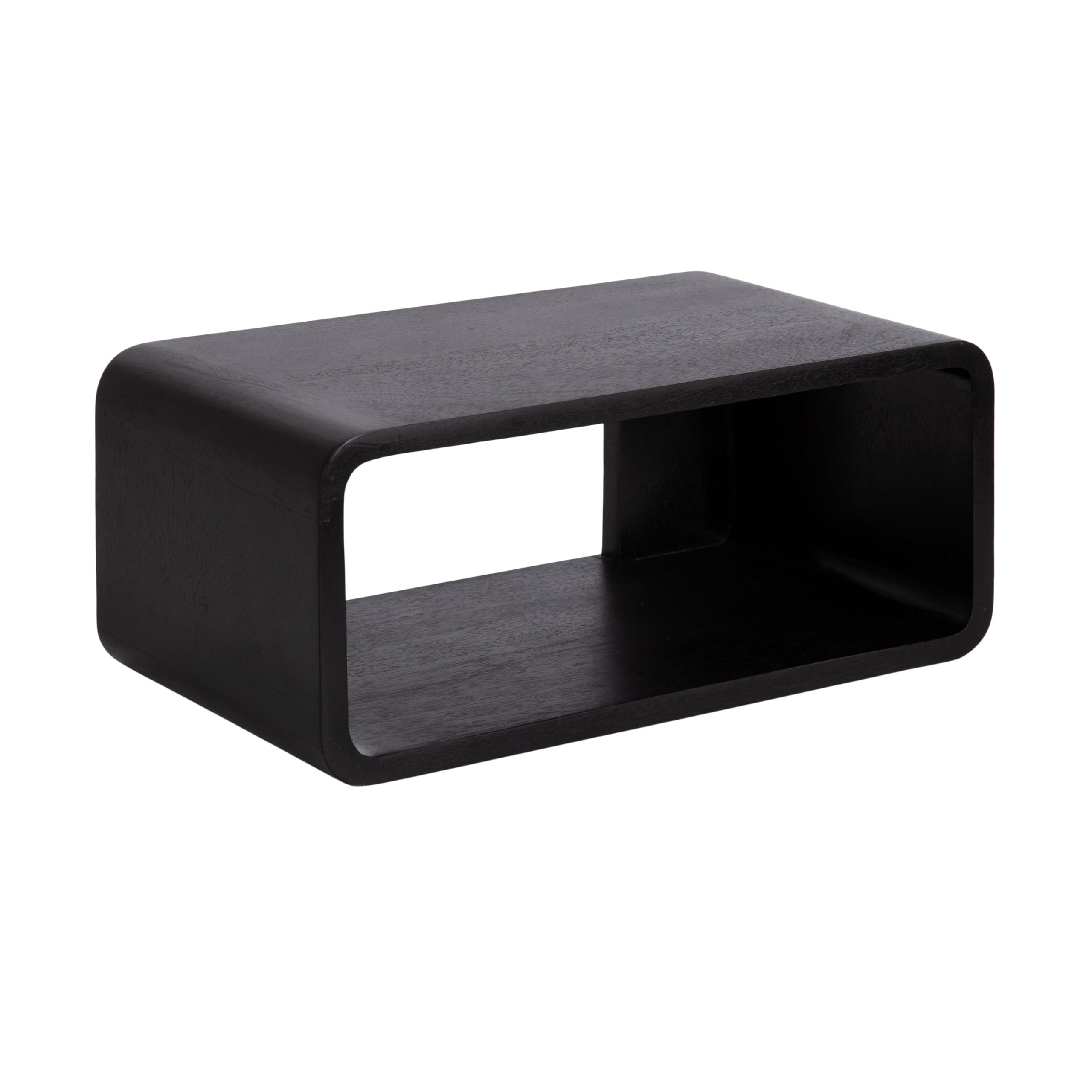 Kate and Laurel Deguara Modern Wood Floating Side Table; 18 x 10 x 8; Black; Contemporary Wooden Floating Nightstand for Use as Bedside Table; Living