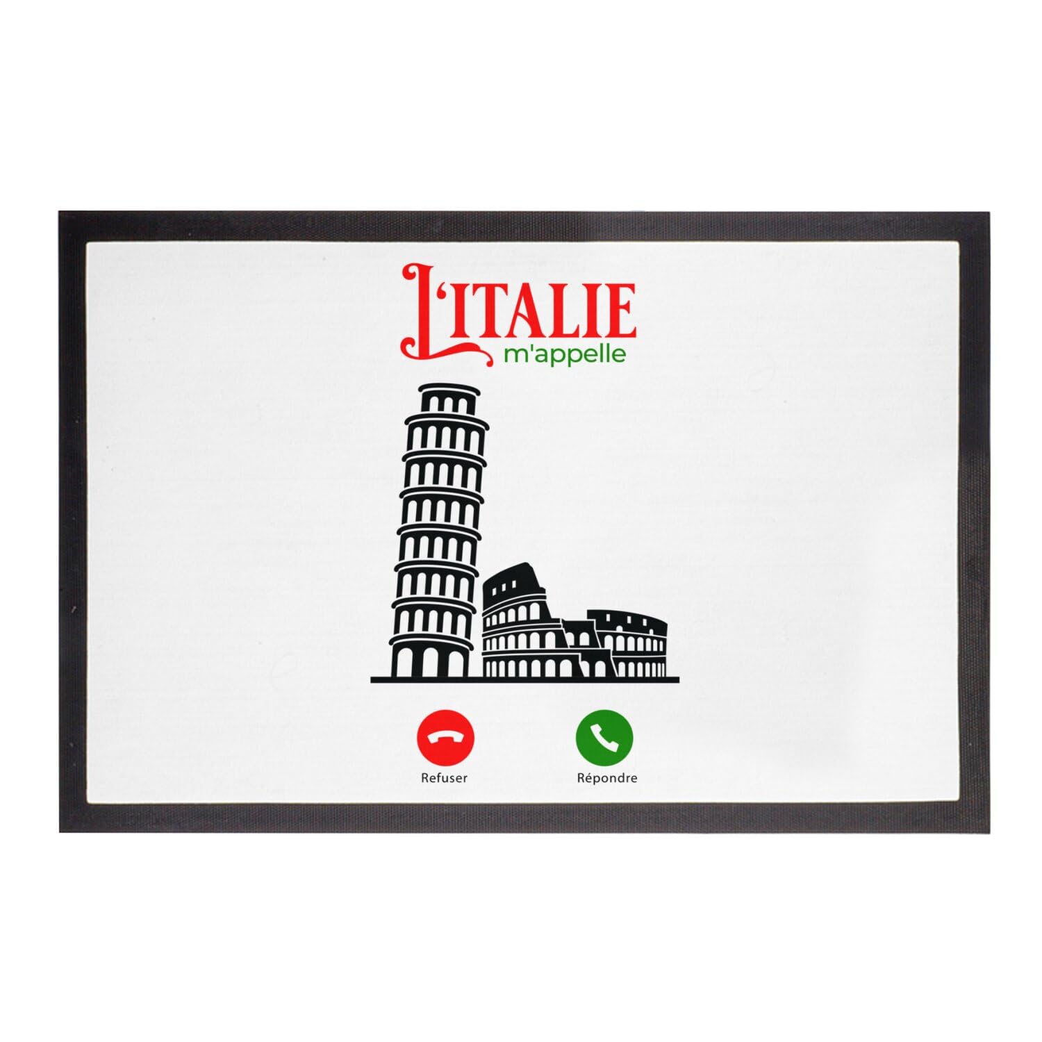 Paillasson Italie m'appelle pour une entrée style culture Rome et Pise 75x50