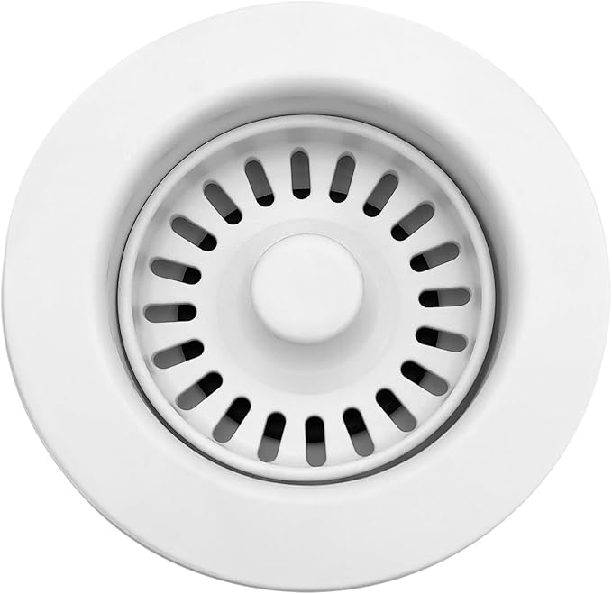TGEOND White Kitchen Sink Drain Assembly, 3-1/2 inch Polymer Kitchen ...