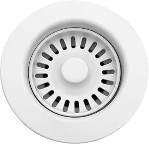 TGEOND White Kitchen Sink Drain Assembly, 3-1/2 inch Polymer Kitchen ...