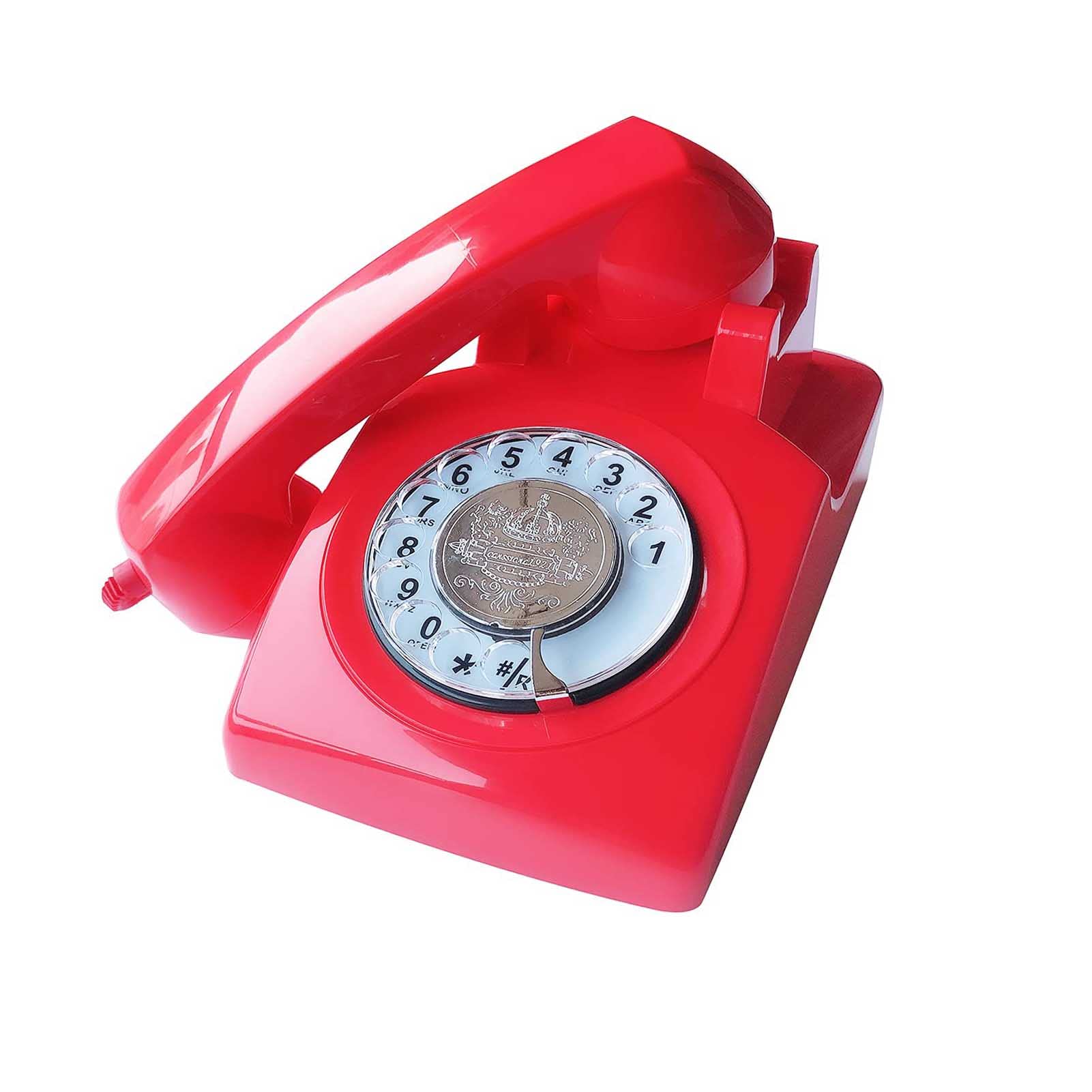 Telefon przewodowy w stylu retro, telefon starym, wielofunkcyjne plastikowe telefony stacjonarne vintage dla domowego biura