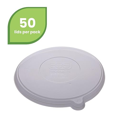 Miniatura 3 de Eco-Products - Tapas planas recicladas, caja de 400, se adapta a cuencos de fideos cupé de 24-46 onzas16-40 onzas, 100% PET reciclado de botellas de