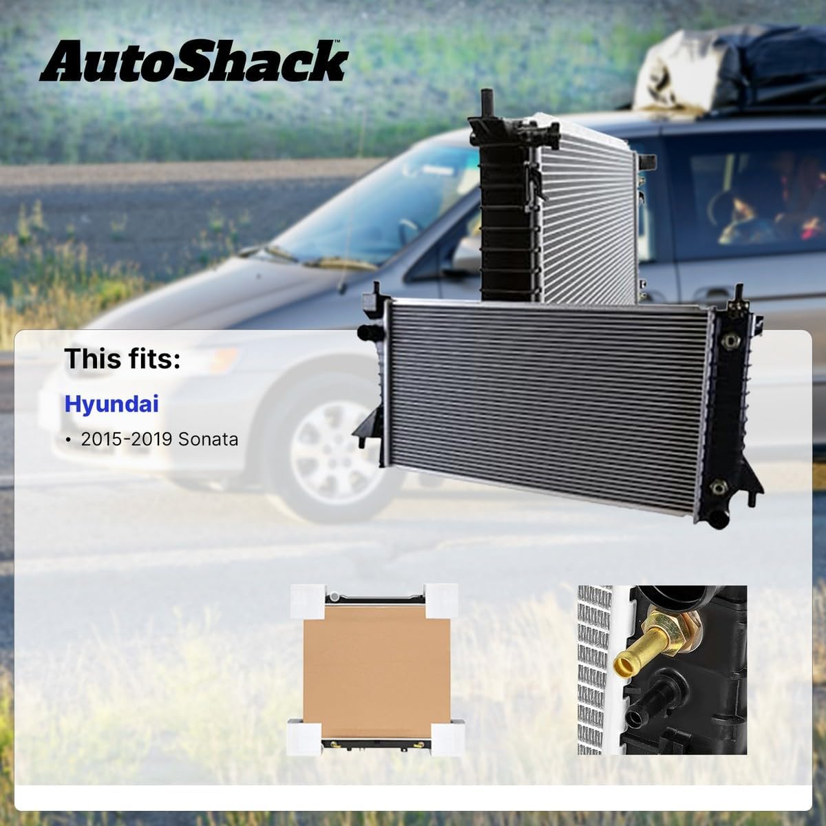 AutoShack Radiator Replacement for 2015-2019 Hyundai Sonata 1-PC