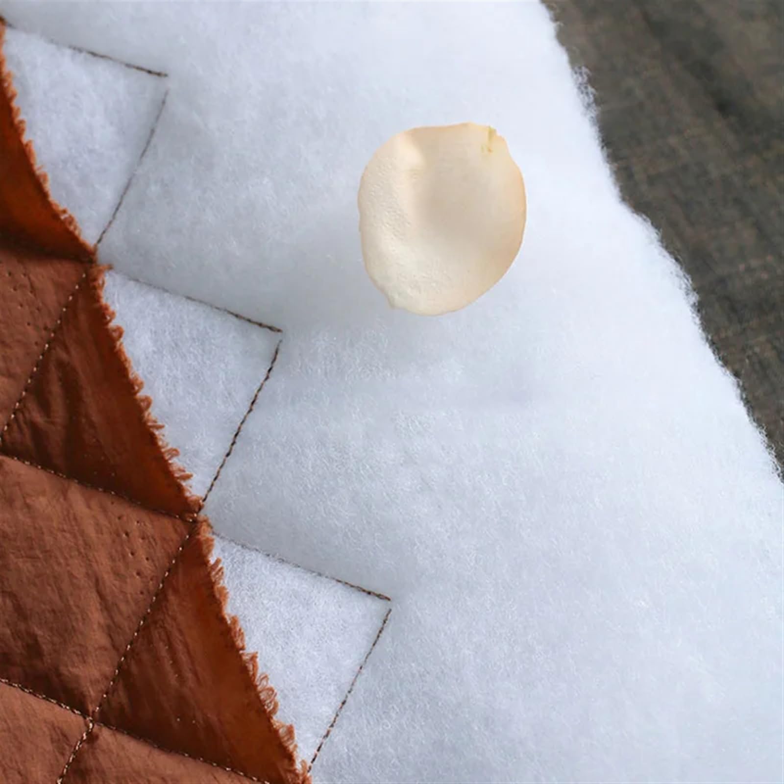 Tessuto cotone Tessuto trapuntato in cotone e lino, fai da te, cucito, patchwork, tre strati, for cappotto imbottito, giacca, casa, abbigliamento per Ricamo(White,100X150CM)