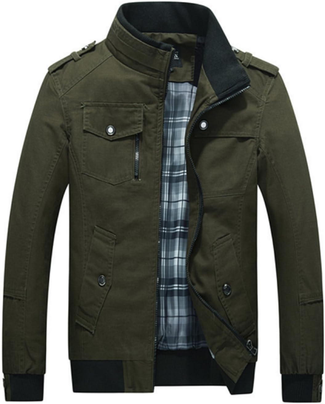 Men's Autumn and Fall Stand Colllar Outerwear Jacket Coat