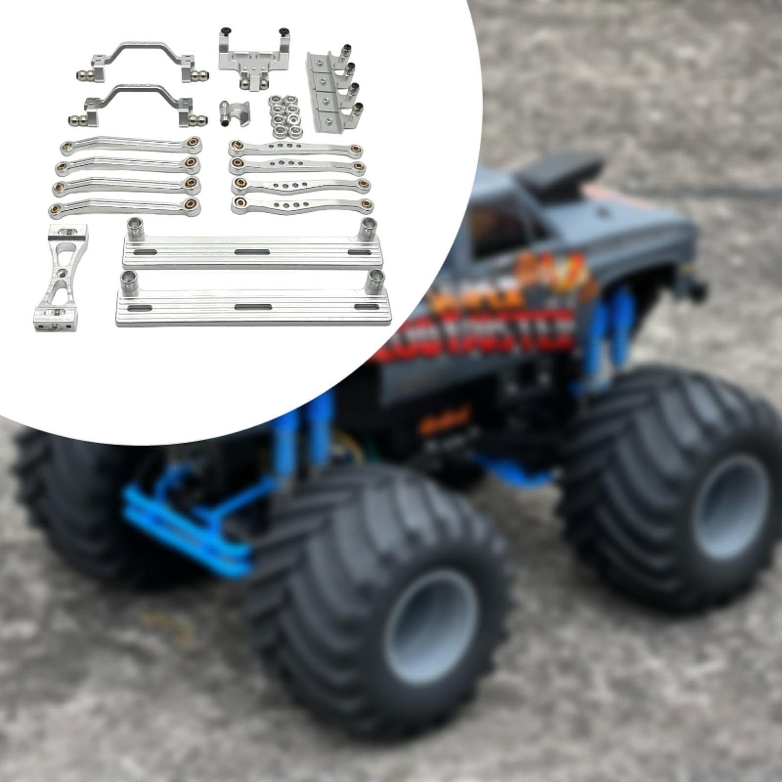 Kit De Mejora RC Metálico con Placa Lateral De Esquiva Y,Plata
