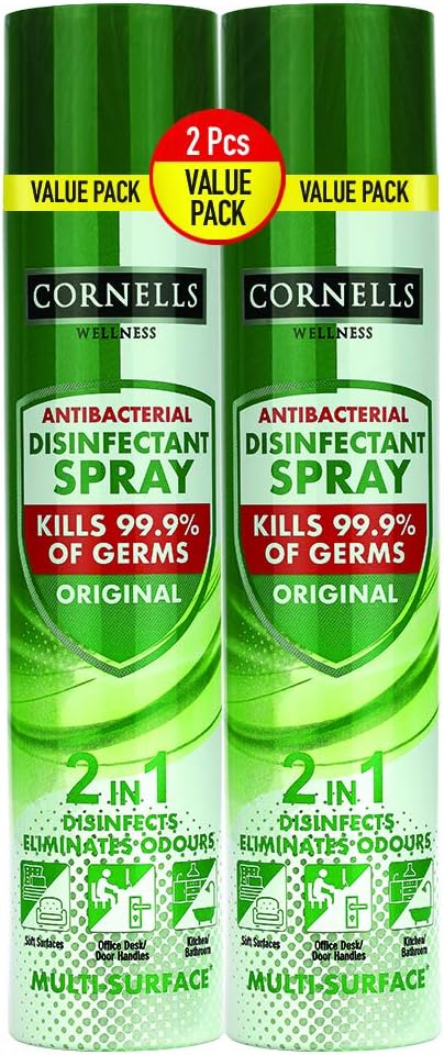 Cornells Wellness Multi-Surface Antibacterial Disinfectant Spray, Original, 300ml Pack of 2