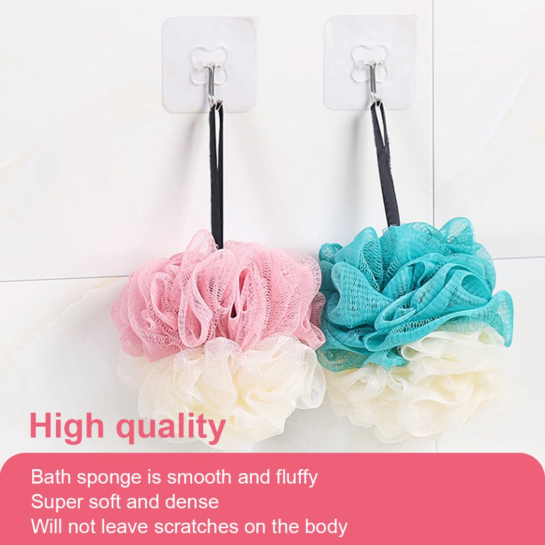 EBHO 2 Pièces Fleur de Douche Eponge Douche Fleur de Douche Lavable Fleur de Bain