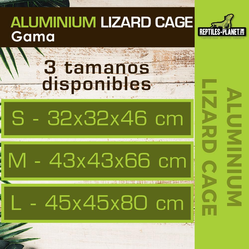 Reptiles Planet - Terrario de Malla de Aluminio, 43 x 43 x 66 cm