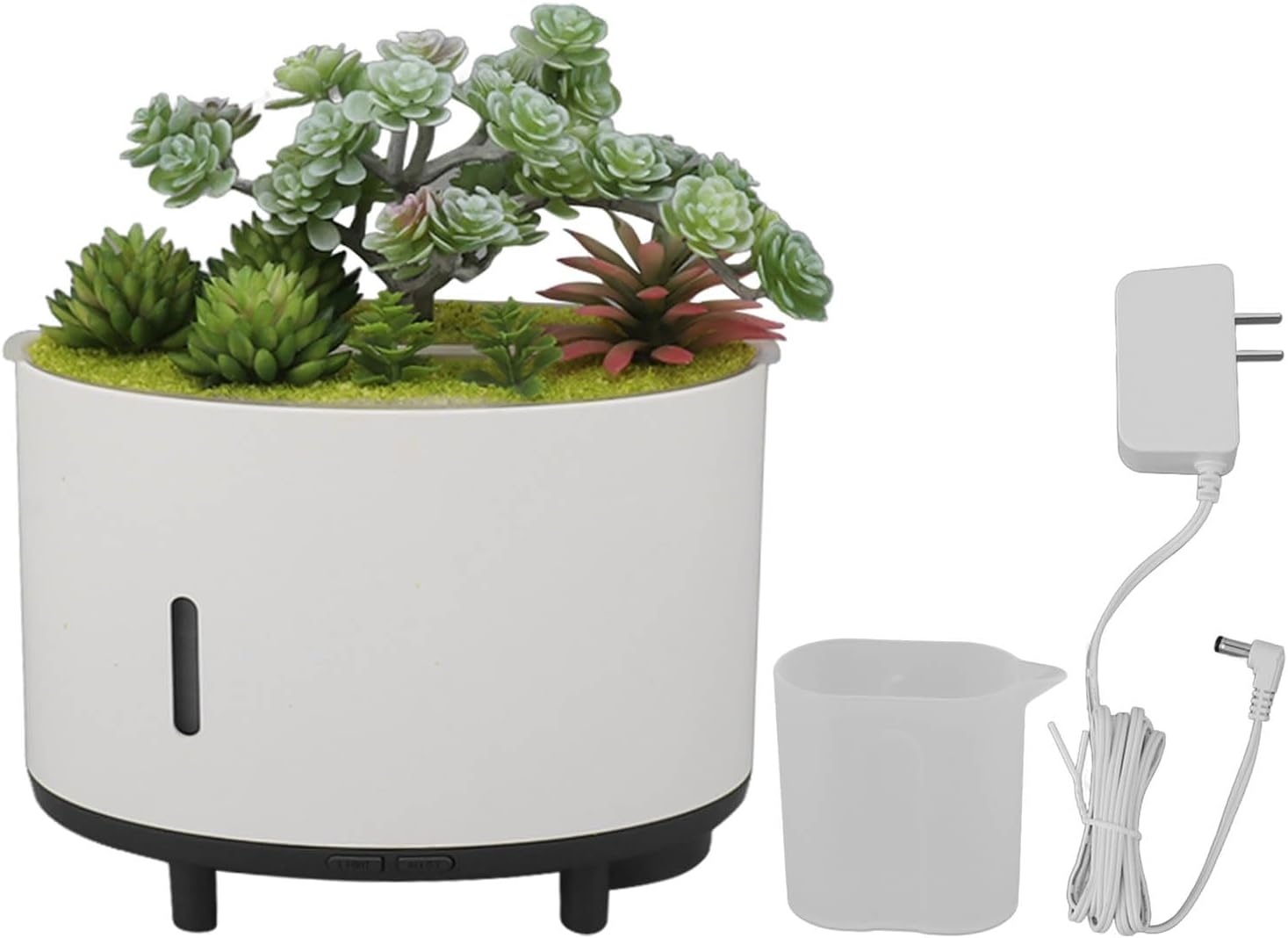 Simulation Plant Humidifier, 20-30mlH 200ml Mini Portable Humidifier USB Charging Silent for Office (US Plug)