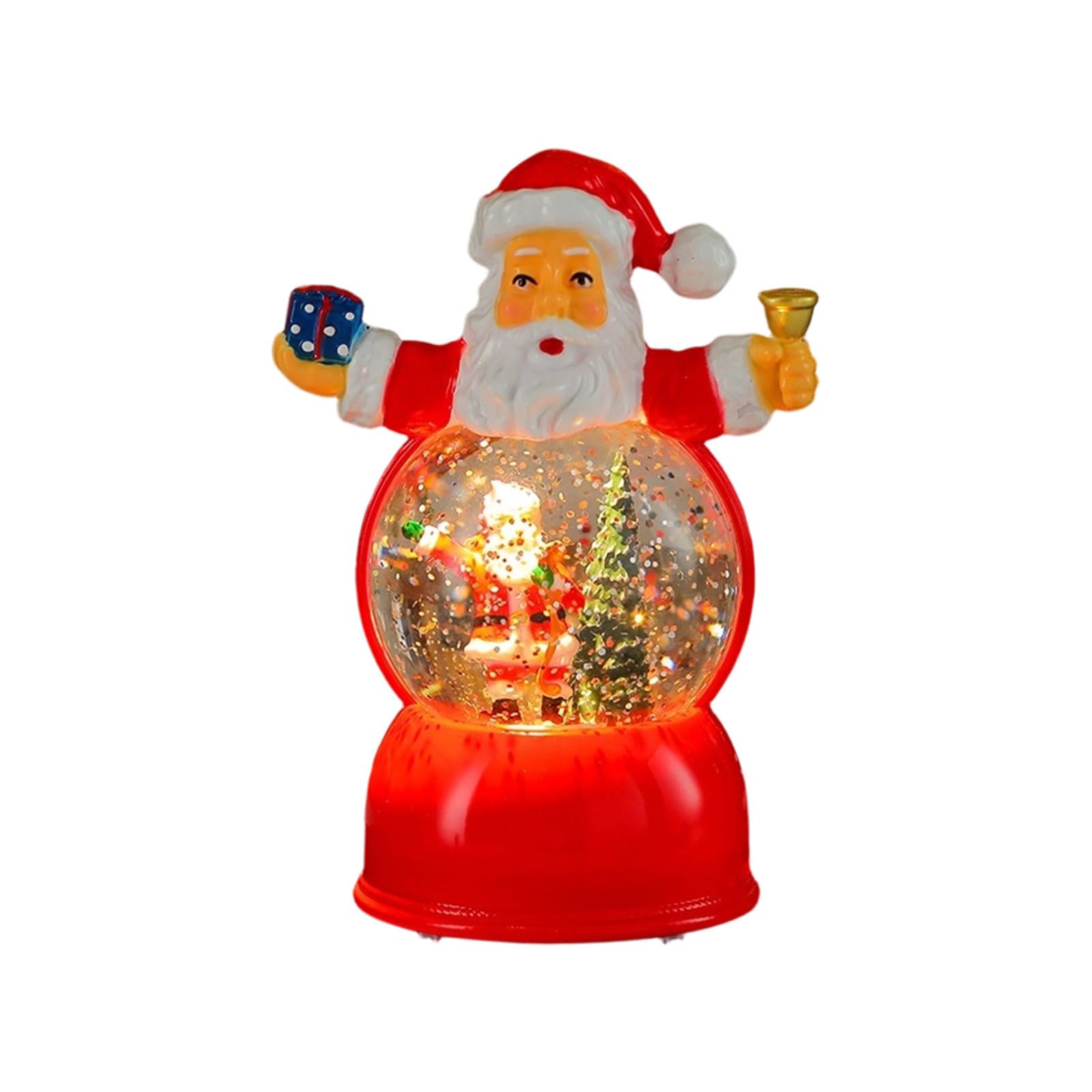 Decorazioni per la tavola Natale Lanterna acqua con musica, display illuminato con glitter, alimentato tramite USB o batteria Accento natalizio Lanterna acqua natalizia Decorazione con da USB