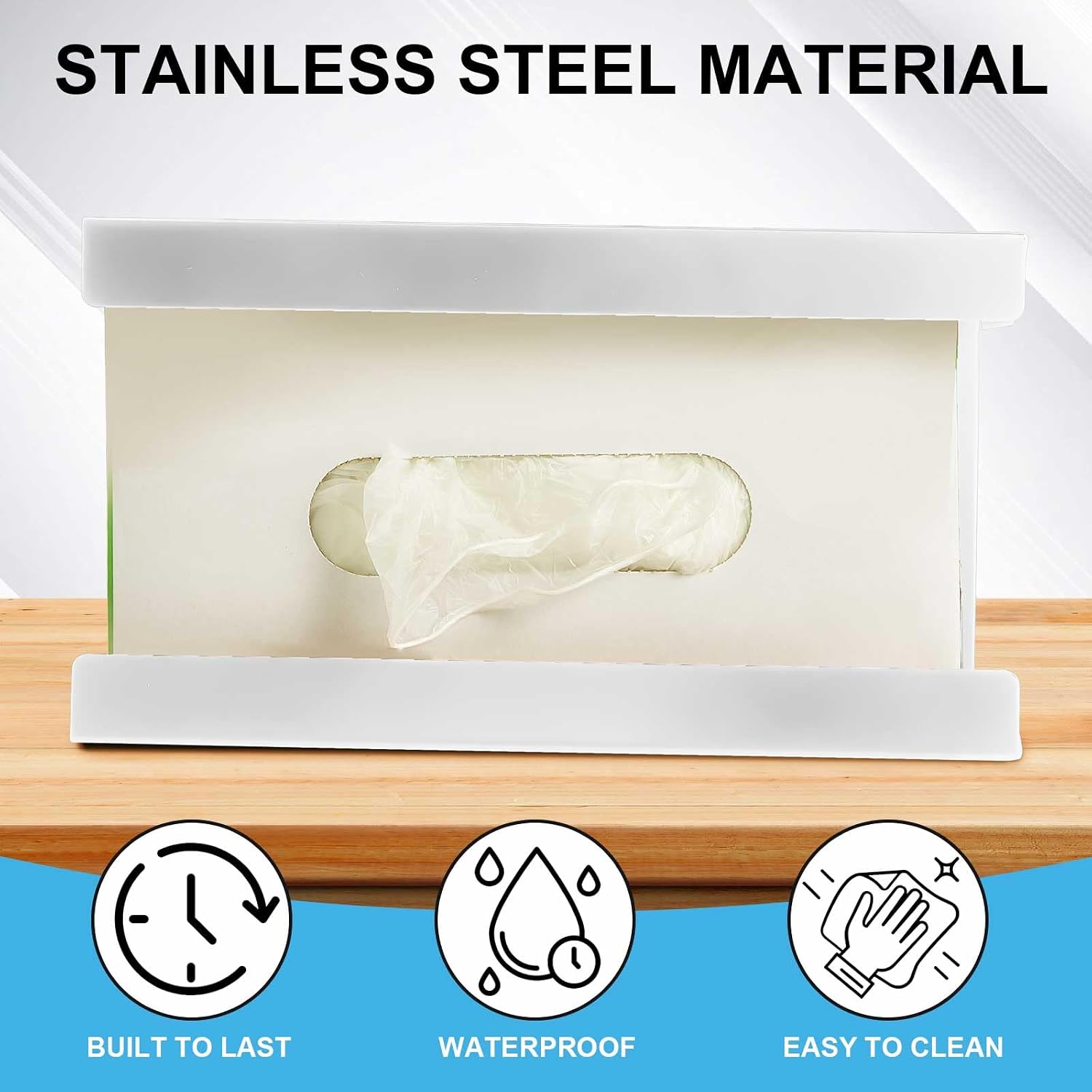 Lounsweer 6 Pcs Magnetic Glove Dispenser Holders Wall Mount Boxes of Gloves Commercial Quality Towels Wipes Paper Tissue Box Holder Kitchen Fridge Office Workshops Garage Tool Hospital (White)