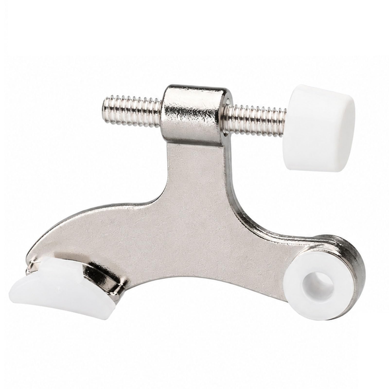 Mistillion Hinge Pin Door Stopper, Adjustable Heavy Duty Zinc Alloy Door Stop, Wall & Door Frame Protection, Silver Gloss Finish for Home & Office Use