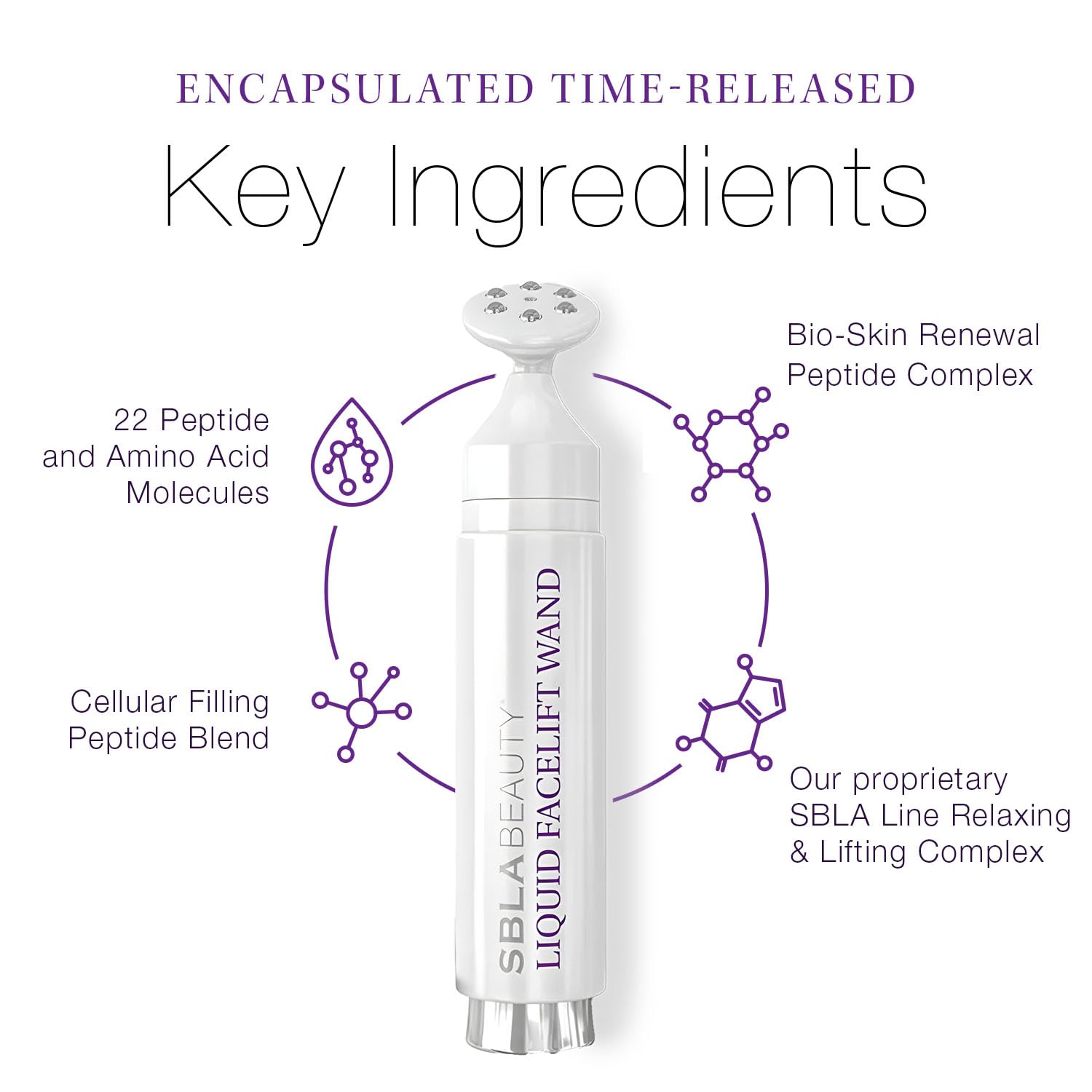 SBLA Liquid Facelift Wand Scientifically Proven Anti-Aging Serum Relaxes Facial Muscles & Eliminates Lines Non-Invasive Lift & Contour Plumps Skin & Boosts Collagen