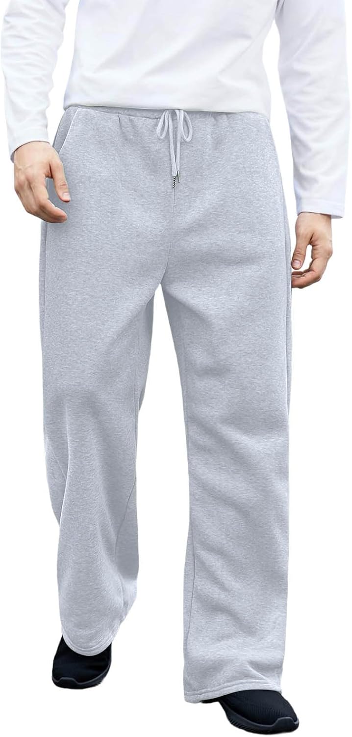 Men's Washed Wide Leg Lounge Pants Vintage Soft Elastic Drawstring | Washed for Soft Feel, Roomy Straight Silhouette for Yoga, Martial Arts, Indoor Workouts, or Lazy Weekend Days