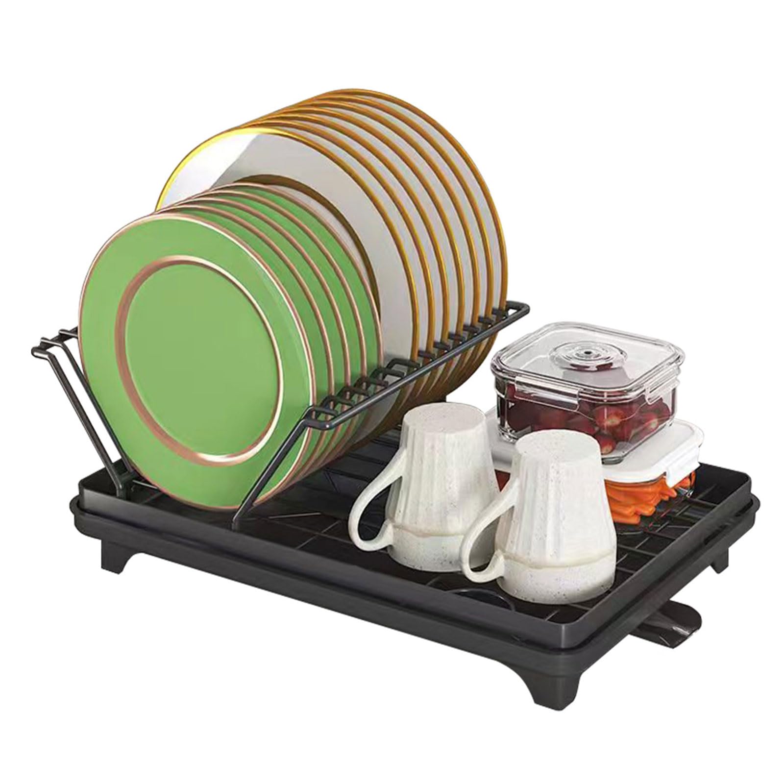 Jazuaiao Practical Drainer Space Efficient Drying Rack for Dishes Spoons and Forks Space Saving Storage Tableware Organiser Cutlery Holder