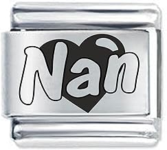 ETCHED NAN EMBOSSED HEART - Compatible with all 9mm Italian Style Charm Bracelets