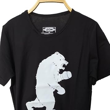 Leon Bear Kickboxing Kick Boks Tişörtü Normal Kesim Siyah