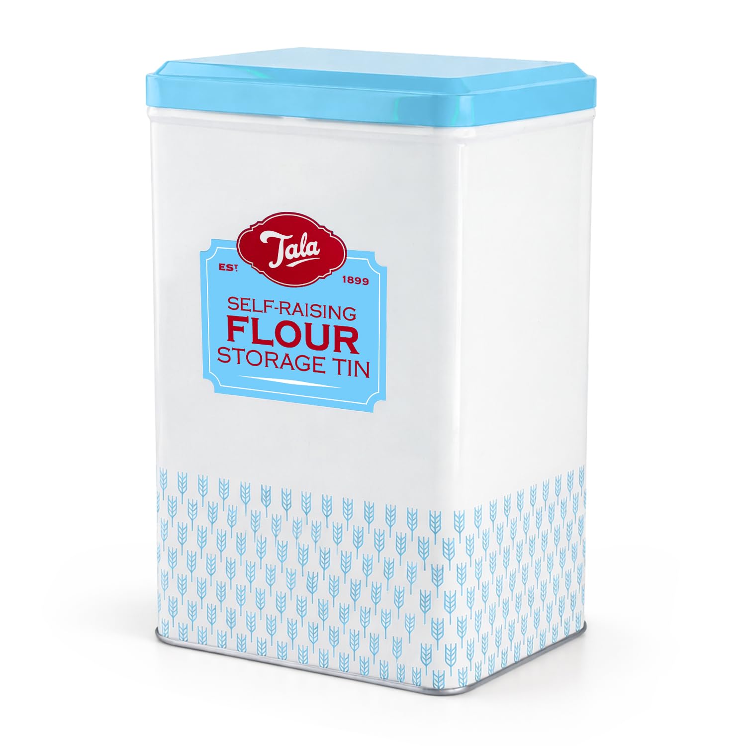 Winsome Silver Self Raising Flour Storage Container | Metal Flour Tin With Lid (18.5 X 9.2 X 12 Cm) | Tight-Fit Lid Flour Jar That Keeps It Fresh & Clean