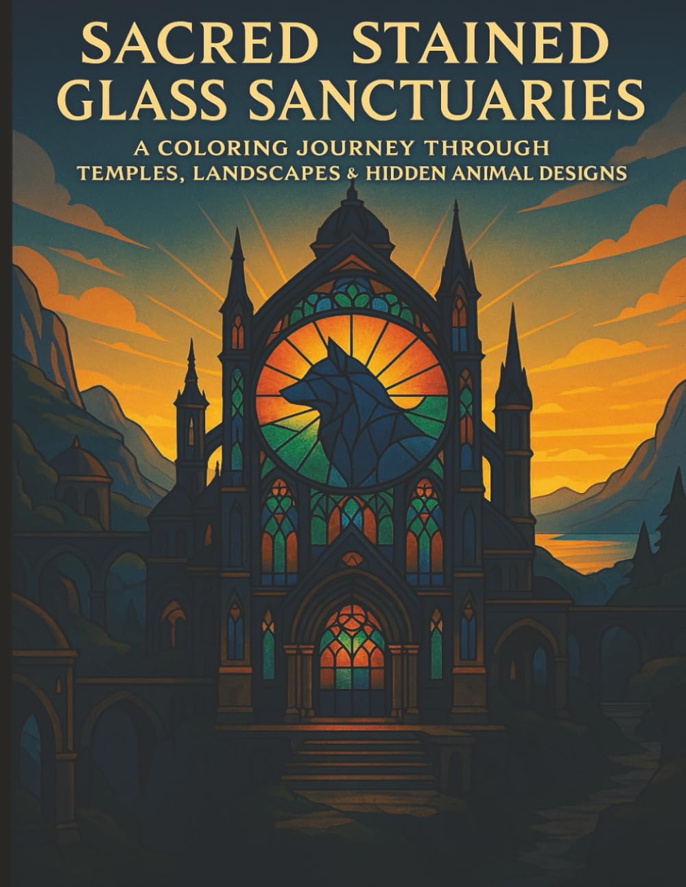 Sacred Stained Glass Sanctuaries: A Coloring Journey Through Temples, Landscapes & Hidden Animal Designs (Let’s Colour Stained Glass Collection)
