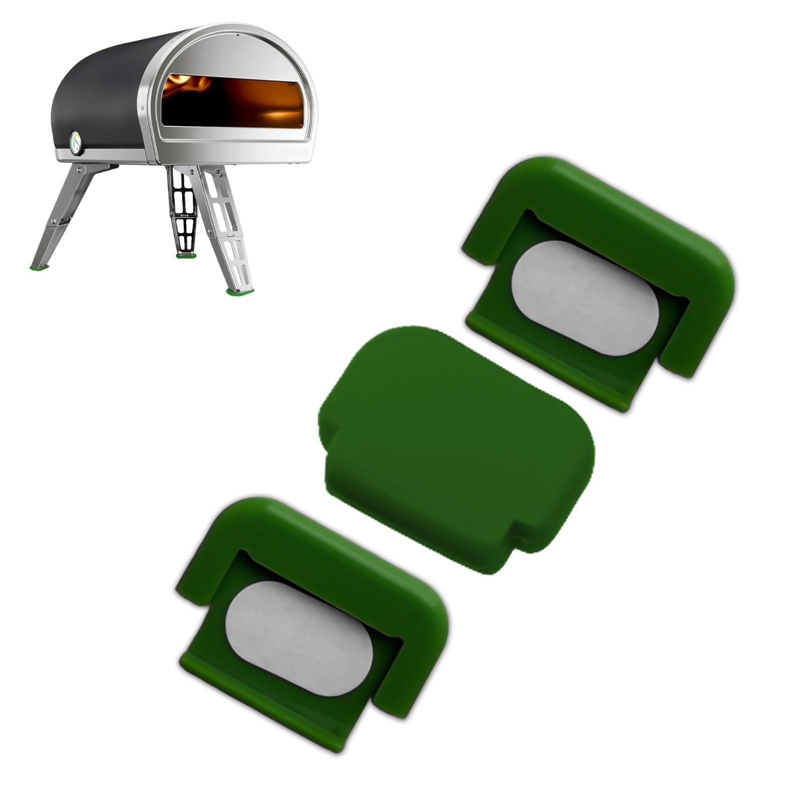 Pizza Oven Green Rubber feet Surface Protectors pack of 3 for Gozney Roccbox
