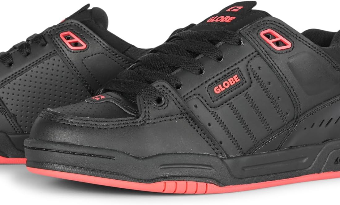 Globe Men's Fusion Skate Shoe, Black/Red, 14