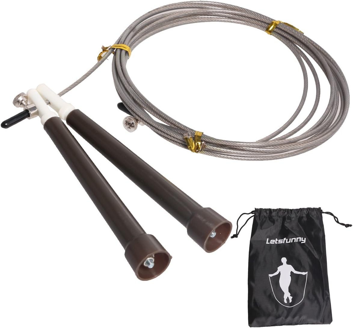 Jump Rope for Women,Men&Kids,Crossfit Jump Rope ,With Memory Foam Handles & Weighted Speed Cable & Fitness Workout, Jumping Exercise, Skipping, MMA and Boxing (Spoke Gray)