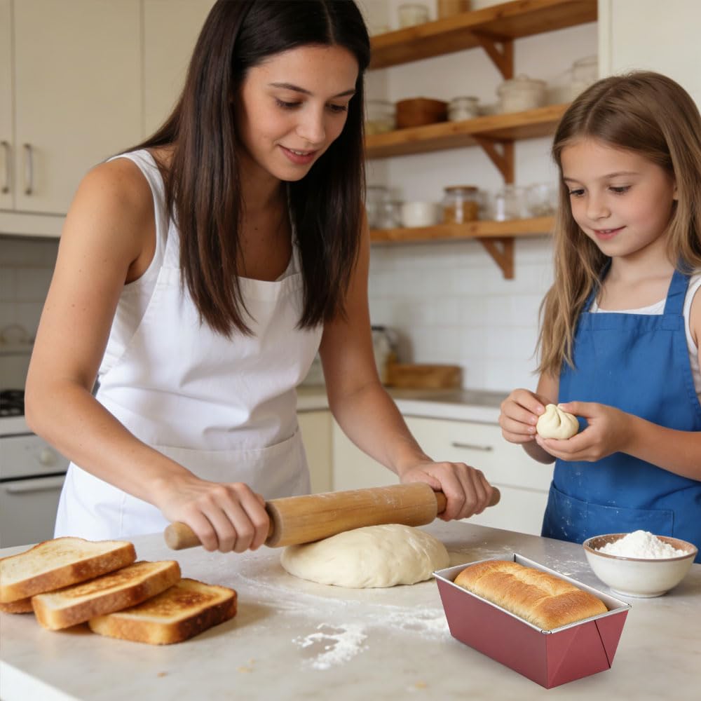 4 moldes para pan de 20/25/30/35 cm, molde para pan tostado, molde para pan, molde de acero al carbono, para tartas, pan tostado, tarta de queso, brownie, castaño, distribución del calor