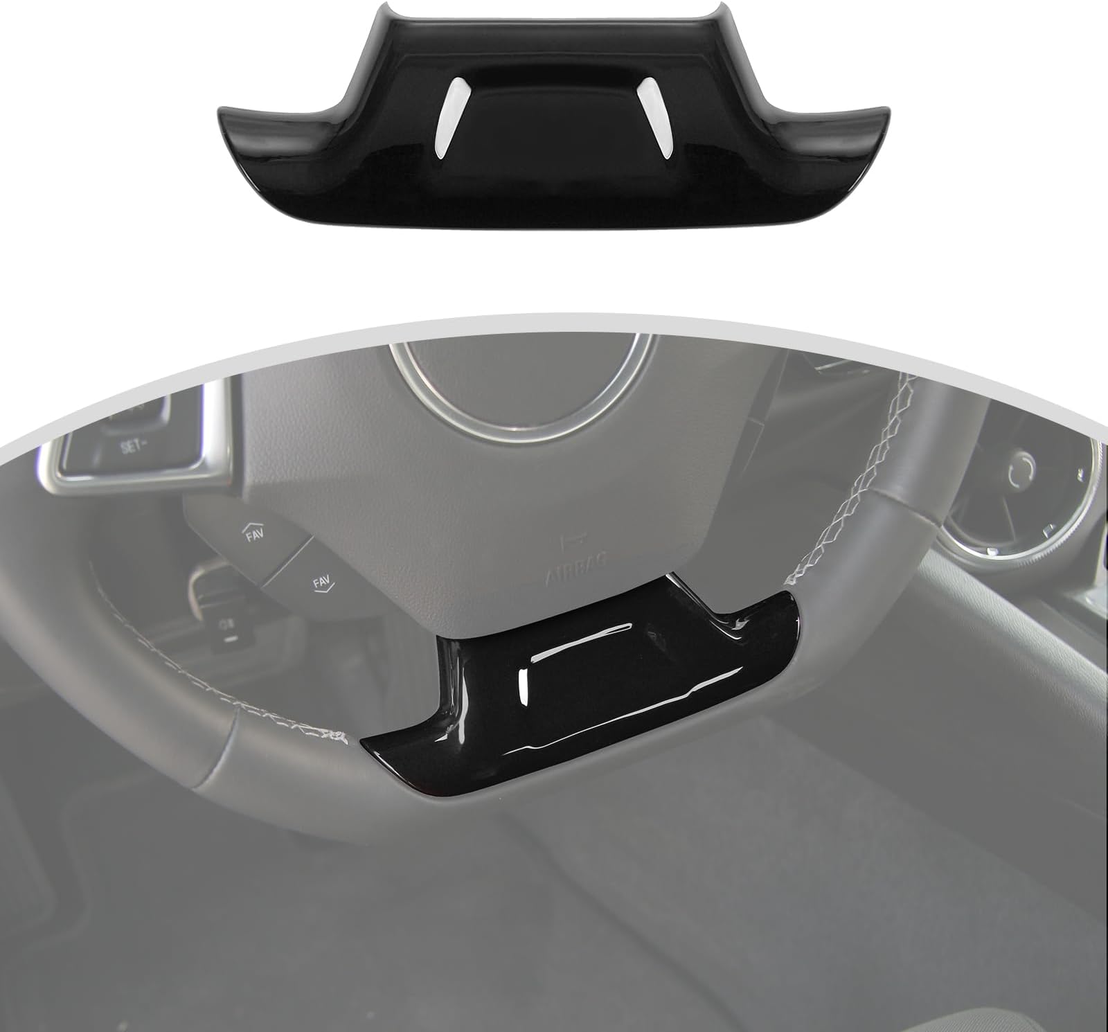 CheroCar for Chevrolet Camaro Steering Button Frame Interior Trim,Control Button Frame Decoration Cover for Chevry Camaro 2017-2026 Tape-On Car Custom Accent Interior Accessories(Black)