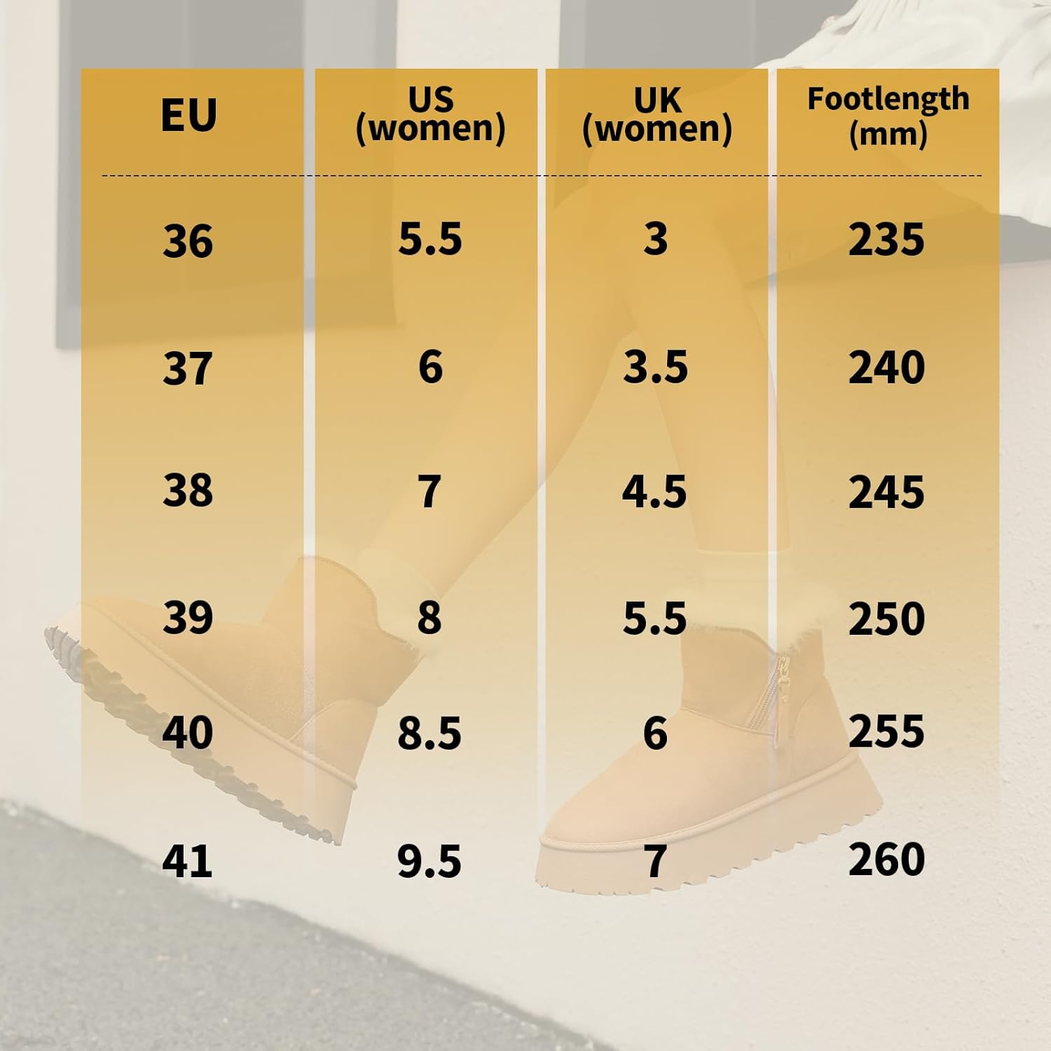 Snow Boots for Women Classic Genuine Suede Leather Winter Boots, Platform Anti-Slip Womens Fur Boots with Memory Foam, Lightweight Ankle Boots Comfort Fuzzy Slippers Shoes - Image 7