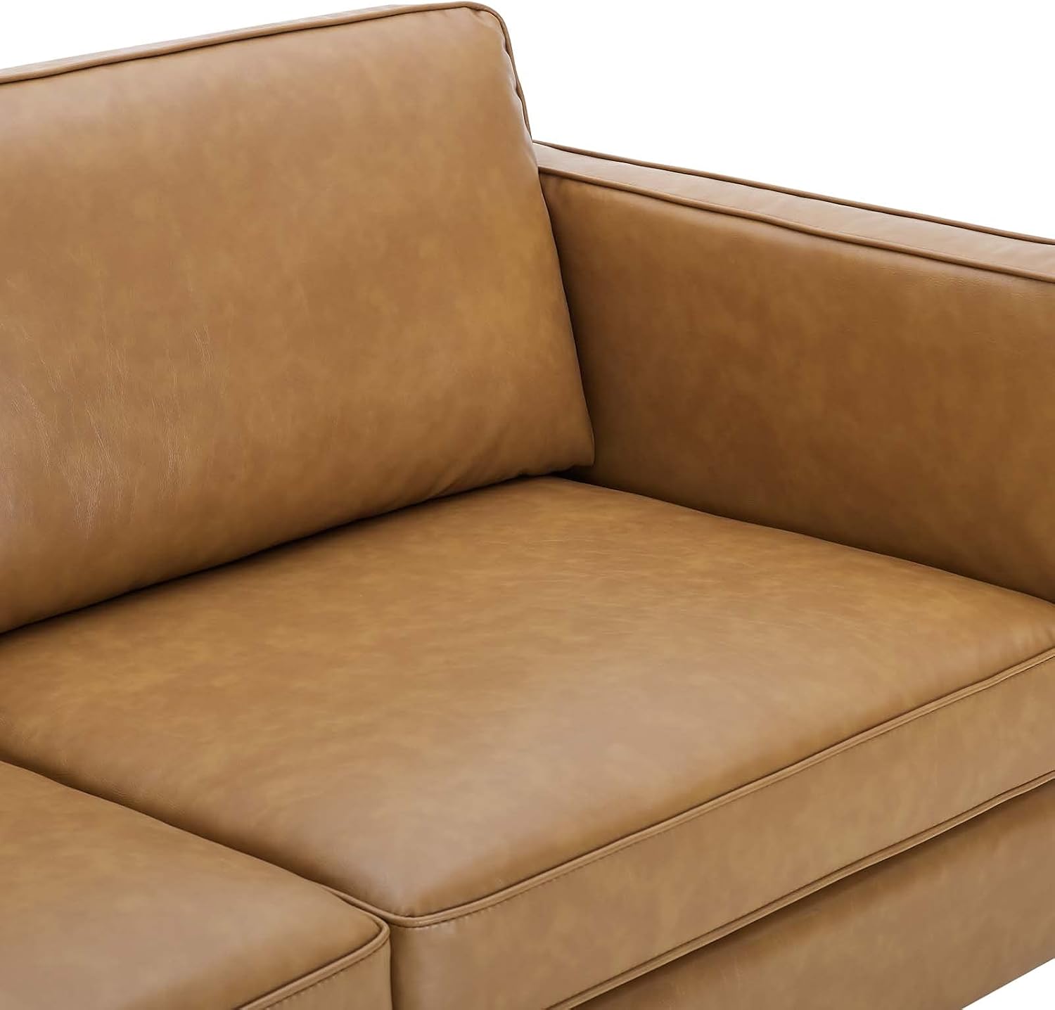 Modway Kaiya Upholstered Vegan Leather Sofa, 32 x 71 x 33.5, Tan