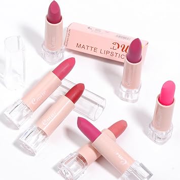 Bright Pink Matte Lip Stick, Light Pink Lipsticks for Women Long Lasting, Smooth Full-Coverage Lipstick, Waterproof Matte Non-Sticky Tinted Lip Balm for Girls & Women