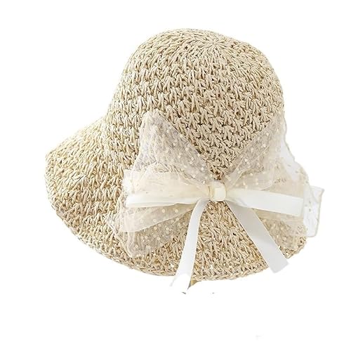 Lace Hats Beach Vacation Sun Foldable Protection Fisherman Beige