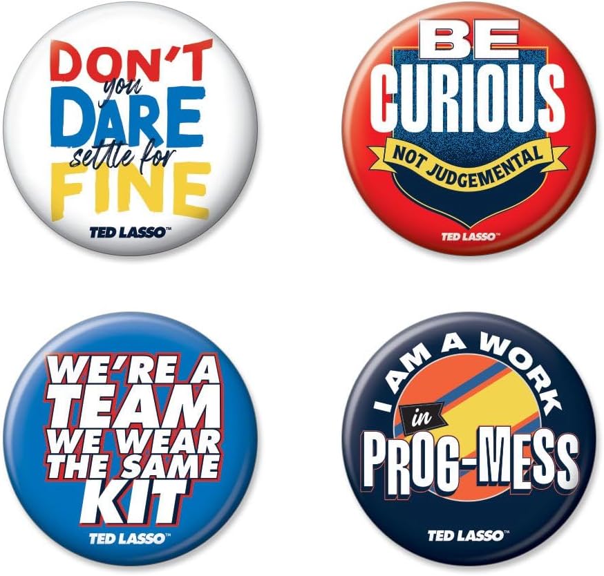 Ata-Boy Ted Lasso Season 3 Set of Four 1.25 Inch Collectible Buttons