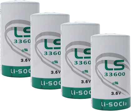 4-Pack 17000 mAh 3.6V LS33600 Battery for LS33600 D Size 3.6V Lithium Thionyl Chloride Battery New
