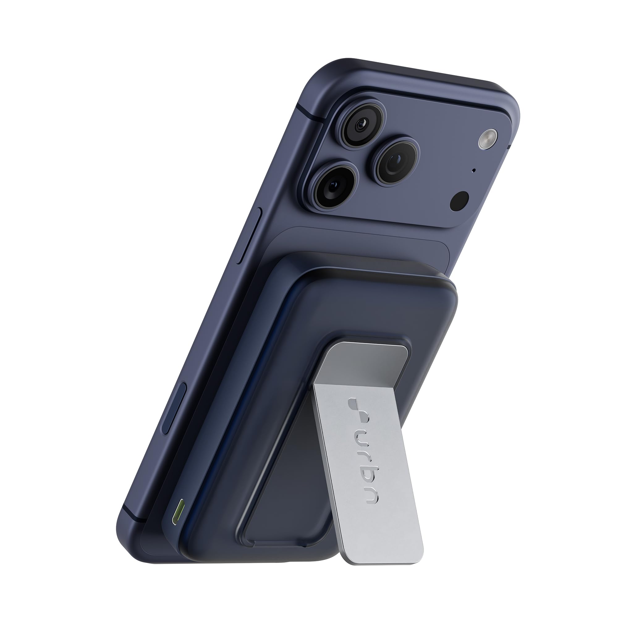 URBN 10000mAh Frost MagSafe Power Bank with Built-in Stand | 15W Magnetic Wireless Charging | 20W USB-C PD Fast Charging | Ultra Compact | Pass-Through Charging | MagTag Ring | (Blue)