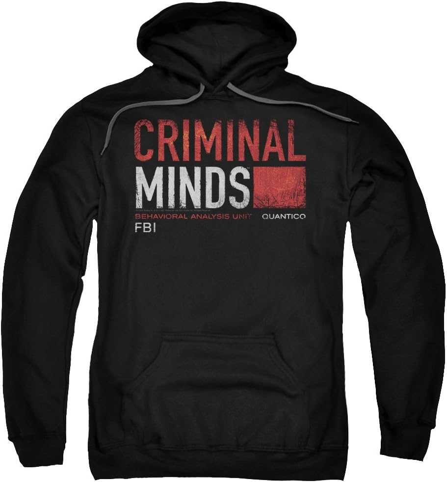 Trevco Criminal Minds Title Card Unisex Adult Pull-Over Hoodie for Men and Women