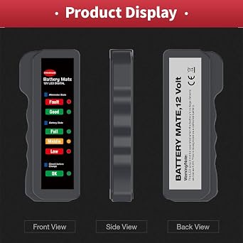 KINGBOLEN 12V Car Battery Tester & Alternator Analyzer LED