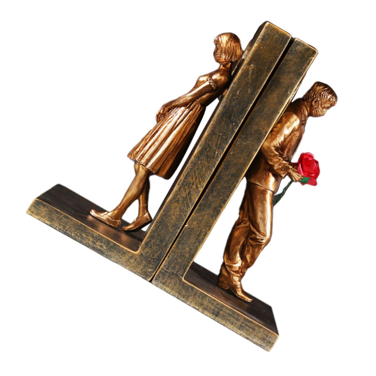 Livres en résine Amosfun pour couples : lot de 2 serre-livres robustes de décoration
