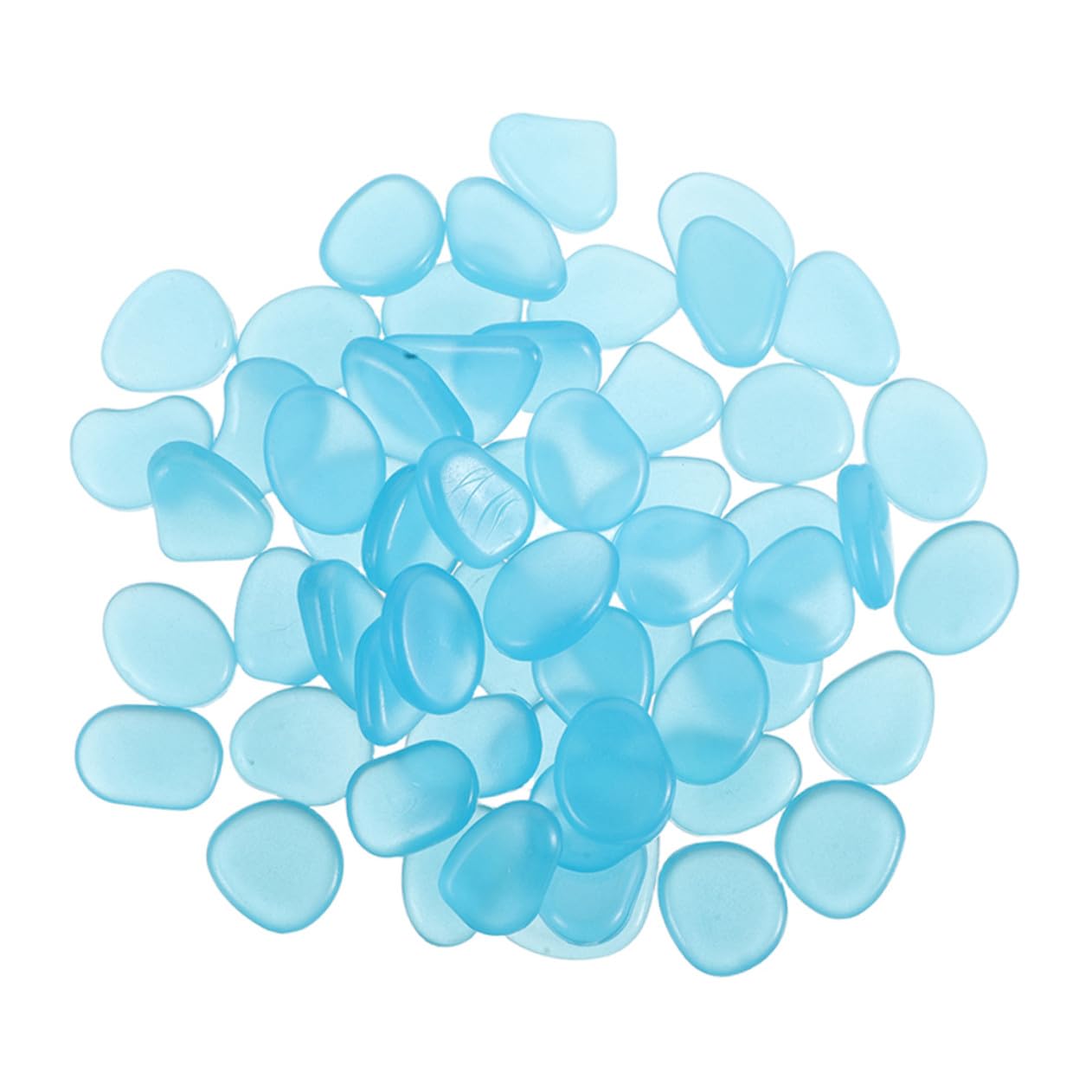 TOYANDONA 300 piezas Piedras Luminosas Decorativas de Azul Guijarros Brillantes Resistentes al Agua para Jardín y Pasarelas Recargables y Fáciles de Usar