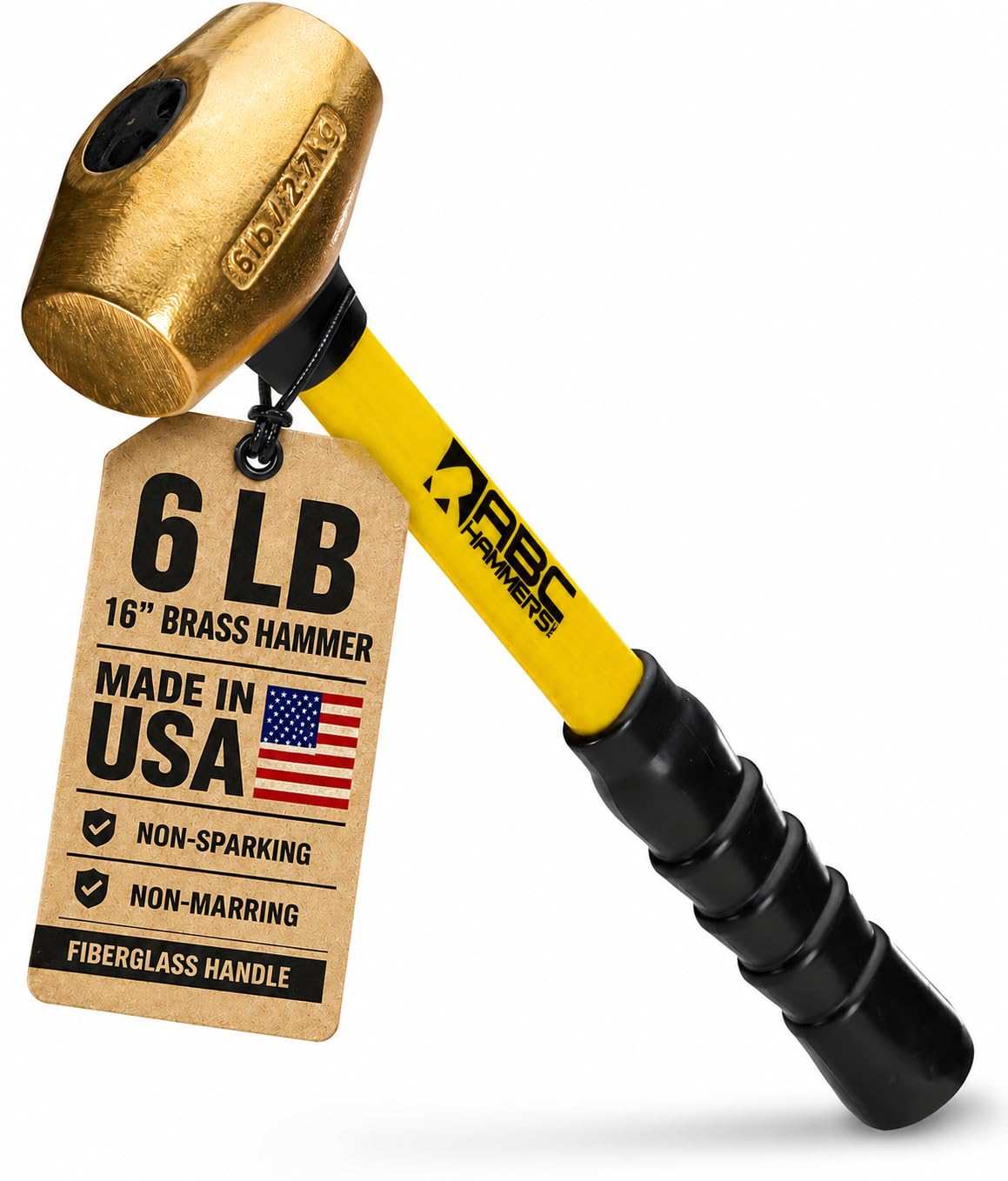 ヘールハンマー ABC HAMMERS 6 lb Brass Sledge Hammer, 16